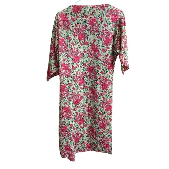 LuLaRoe Pink Floral Long Lined Open Front Semi Sheer Kimono Duster Size Small - Picture 2 of 5